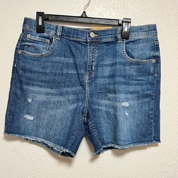 NWT Thereabouts Distressed‎ Super Stretch Adjustable Waist Shorts Size 20.5 Plus - Picture 1 of 7